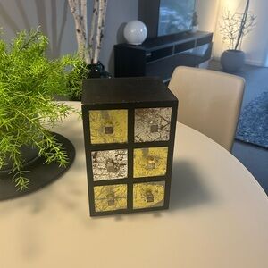 Decorative Mini Drawer Set with Gold and Silver Accents